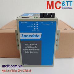 Bộ chuyển đổi quang điện 1 cổng Ethernet 3onedata MODEL1100-S-SC-20KM (Dual fiber, Single-mode, SC, 20KM)