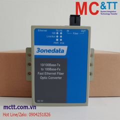 Bộ chuyển đổi quang điện 1 cổng Ethernet 3onedata MODEL1100-SS-SC-40KM (Single fiber, Single-mode, SC, 40KM)