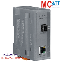 Bộ chuyển đổi quang điện công nghiệp 1 cổng Ethernet sang Quang (1 sợi, Single Mode TX 1550 nm, RX 1310 nm, SC, 15KM) ICP DAS NS-200WDM-B CR
