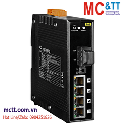 Switch công nghiệp 4 cổng PoE Ethernet + 1 cổng Quang (Dual Fiber, Single Mode, SC, 30KM) ICP DAS NS-205PFCS CR