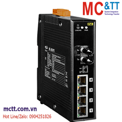 Switch công nghiệp 4 cổng PoE Ethernet + 1 cổng Quang (Dual Fiber, Multi Mode, ST, 2KM) ICP DAS NS-205PFT CR
