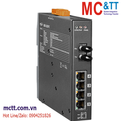 Switch công nghiệp 4 cổng PoE Ethernet + 1 cổng Quang (Dual Fiber, Multi Mode, ST, 2KM) ICP DAS NSM-205PFT CR