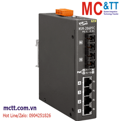 Switch công nghiệp 4 cổng PoE Ethernet + 2 cổng Quang (Dual Fiber, Multi Mode, SC, 2KM) ICP DAS NSM-206PFC CR