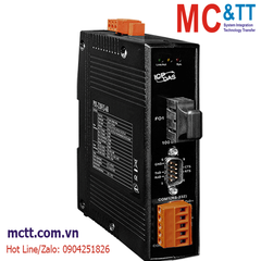 Bộ chuyển đổi Modbus Gateway 1 cổng RS-232 + 1 cổng RS-422/485 sang Ethernet + Quang (Single Mode, SC, 60KM) ICP DAS PDS-220FCS-60 CR