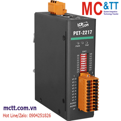 Module 2 cổng PoE Ethernet Modbus TCP & MQTT 8/16 kênh AI ICP DAS PET-2217 CR
