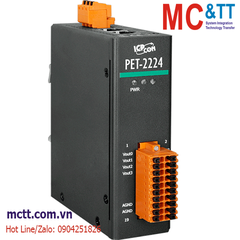 Module 2 cổng PoE Ethernet Modbus TCP & MQTT 4 kênh AO ICP DAS PET-2224 CR