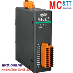 Module 2 cổng PoE Ethernet Modbus TCP & MQTT 8 kênh AO ICP DAS PET-2228 CR