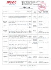 BẢNG BÁO GIÁ INTOC NĂM 2023