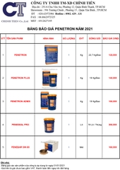 BÁO GIÁ CHỐNG THẤM PENETRON NĂM 2021