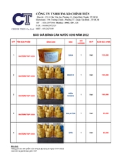 BÁO GIÁ BĂNG CẢN NƯỚC V200 NĂM 2022