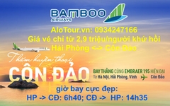 Bay thẳng Côn Đảo từ Hải Phòng (bay = Bamboo Airway) giá rẻ nhất Hải Phòng