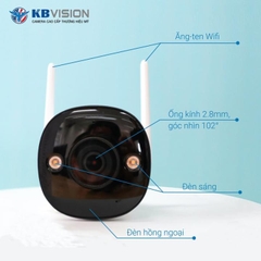 CAMERA KBONE 2MP FULL COLOR KN-B21F-D