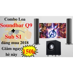 Bộ dàn loa nghe nhạc chất lượng cao: loa soundbar Q9 + loa sub S1