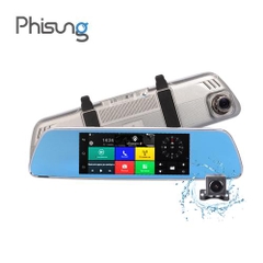Phisung V200 Camera hành trình màn 7.0inch full hd, Android 5.0 có 3G internet
