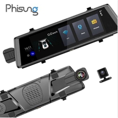 Phisung V6 màn hình cảm ứng 10'' Android 5.0 GPS Navigators FHD 1080 P gương ghi video dvr + WIFI 3G