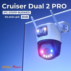 IMOU Cruiser Dual 2 Pro 8MP - IPC-S7XFP-8U0WED - Camera ngoài trời quan sát đêm Công nghệ AURORA siêu nhạy sáng.