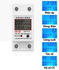 Công tơ điện tử 1 pha DDS1777-Q 220V 100A đo đếm công suất điện năng tiêu thụ - có thể Reset