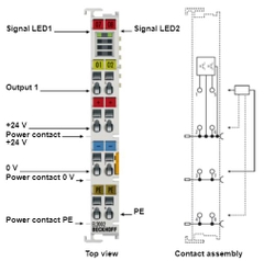 EL2002 2-channel digital output terminal 24 VDC 0.5 A