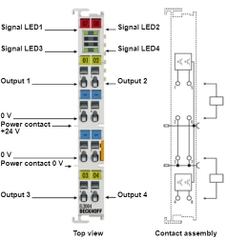 EL2004 4-channel digital output terminal 24 VDC 0.5 A