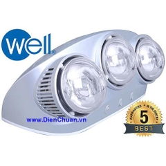 Đèn sưởi Well 3 bóng bạc