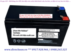 Ắc quy 12V 9AH hàng nội địa Trung Quốc dùng cho loa kéo, bình thuốc sâu, lưu điện cửa cuốn, UPS