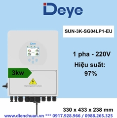 Inverter Hybrid DEYE 3KW SUN-3K / Bộ hòa lưới có lưu trữ Deye 3KW 1 pha SUN-3K-SG04LP1-EU-SM1