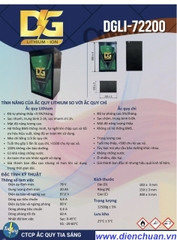 Pin Lithium dùng cho xe điện 72V 20Ah ( DGLI-72200 )/ Ắc quy Lithium Đức Giang (DG)- Tia Sáng (TS) 72V-20Ah