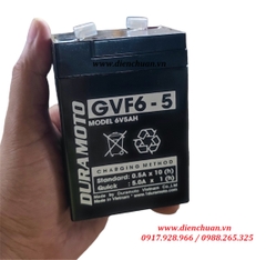 Ắc quy 6V-5AH Duramoto GVF6-5 / ắc quy dùng cho đèn sạc quạt sạc tích điện, đèn sự cố , cân điện tử