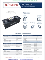Pin Lithium Vision 24V-200Ah ( VML-24200Ah)/ VML-25.6V200Ah