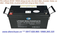 Pin lithium 25.6V 100Ah HAMES L.PR 24V100 ( Ắc quy Lithium 24V 100Ah/ 25.6V 100AH)