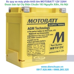 Ắc quy xe máy Motobatt MBTX12U / Motobatt MBTX12U ( 12V 14AH) large displacement motorcycle battery