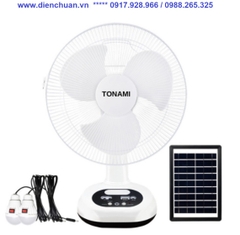 Quạt sạc tích điện năng lượng mặt trời TONAMI - Quạt bàn Solar Fan