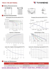 Ắc quy Tianneng TNE8-190 ( 8V-190AH )