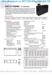 Bình ắc quy Vision CGT12-150 PEX (12V 150Ah/10HR)