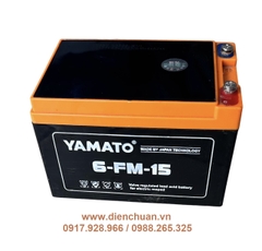 Bình ắc quy xe đạp điện Yamato 6-DZF-15/ 6-FM-15/  YMT-12-15 ( 12V 15Ah)