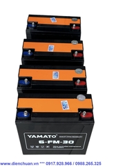 Bộ 4 bình ắc quy xe máy điện 48V-30Ah YAMATO/ Ắc quy Yamato 48V 30AH