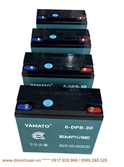 Bộ 4 bình ắc quy xe máy điện 48V-30Ah YAMATO/ Ắc quy Yamato 48V 30AH