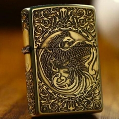 Zippo phượng hoàng dập nổi