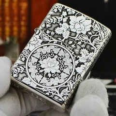 Zippo Sterling Silver bạc 925 hoa mẫu đơn