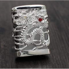 BẬT LỬA ZIPPO CHÍNH HÃNG RỒNG BẠC QUẤN QUANH