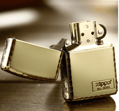 Zippo áo giáp vàng giới hạn rồng lượn sóng viền hông 1