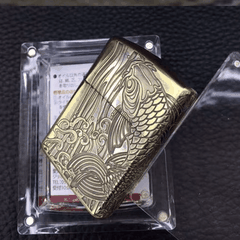 Zippo Nhật cá chép vỏ dày phiên bản đồng và bạc 2