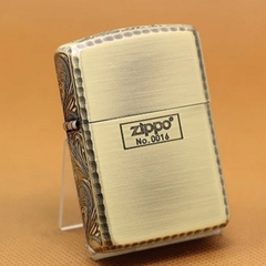 zippo đồng hoa văn