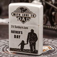 Zippo With Love To Dad bạc giả cổ