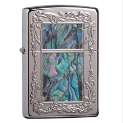 Zippo đính đá xà cừ xuất Nhật