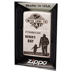 Zippo With Love To Dad bạc giả cổ