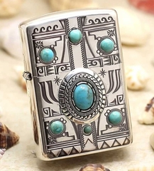 zippo ngọc hoa văn cổ 8