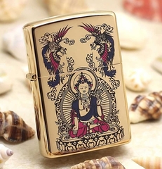 Zippo Phổ Hiền Bồ Tát mạ vàng 5