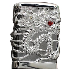 zippo rồng khối bạc