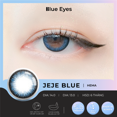Kính áp tròng  màu xanh coban trẻ trung cá tính dành cho học sinh sinh viên  JEJE BLUE. Giãn nhẹ DIA 14.0mm.